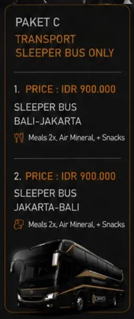 OpenTrip Paket C Transport Only BTS Arirang Bali - Jakarta
